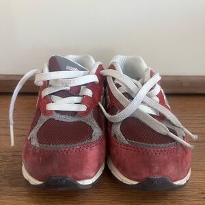 New Balance Kids Burgundy and Gray Sneakers
